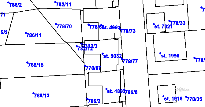 Parcela st. 5032 v KÚ Havlíčkův Brod, Katastrální mapa