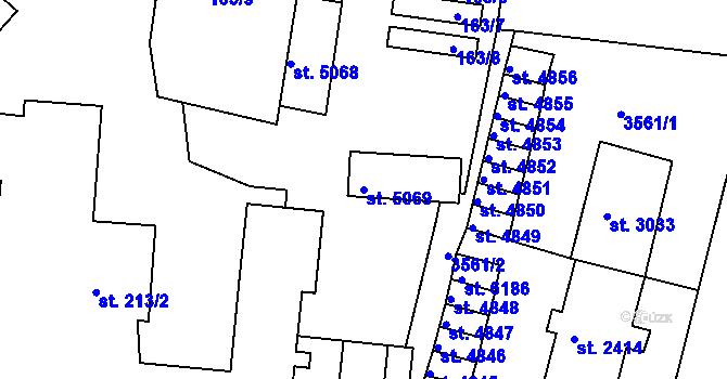 Parcela st. 5069 v KÚ Havlíčkův Brod, Katastrální mapa