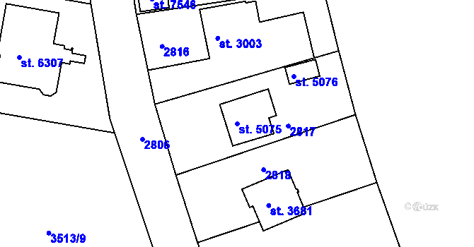 Parcela st. 5075 v KÚ Havlíčkův Brod, Katastrální mapa