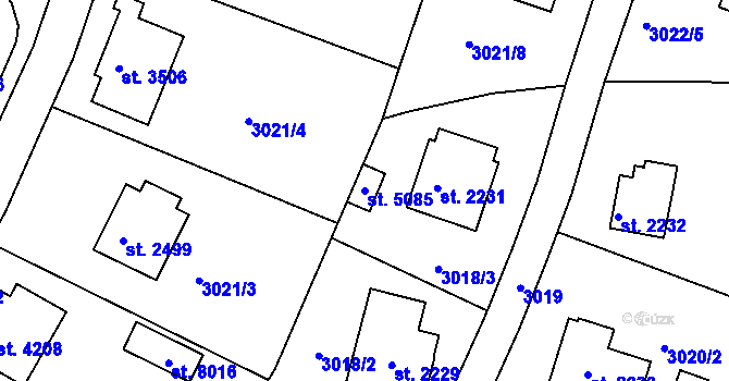 Parcela st. 5085 v KÚ Havlíčkův Brod, Katastrální mapa