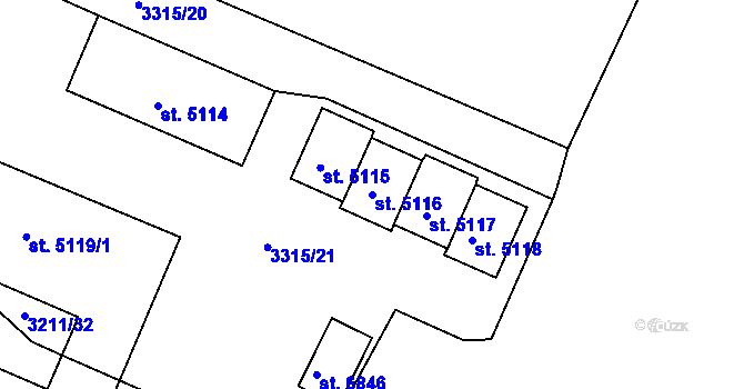 Parcela st. 5116 v KÚ Havlíčkův Brod, Katastrální mapa