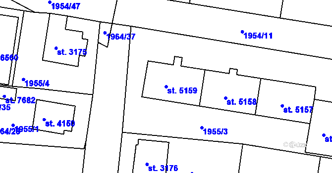 Parcela st. 5159 v KÚ Havlíčkův Brod, Katastrální mapa