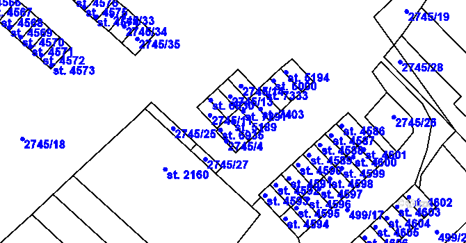Parcela st. 5189 v KÚ Havlíčkův Brod, Katastrální mapa