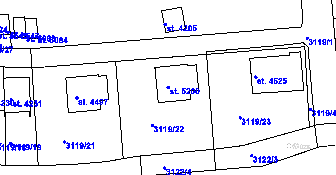 Parcela st. 5200 v KÚ Havlíčkův Brod, Katastrální mapa