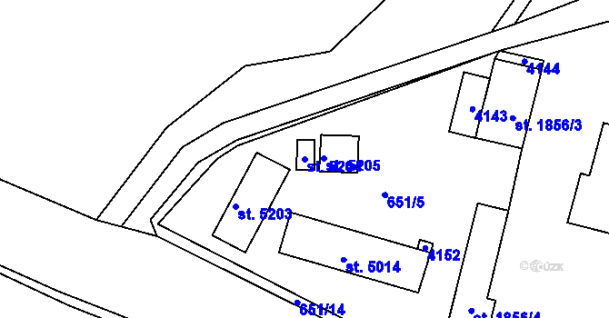 Parcela st. 5204 v KÚ Havlíčkův Brod, Katastrální mapa