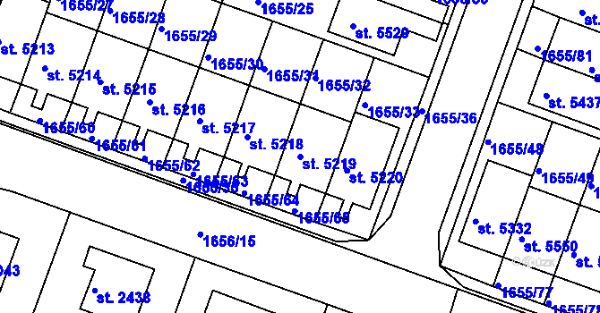 Parcela st. 5219 v KÚ Havlíčkův Brod, Katastrální mapa