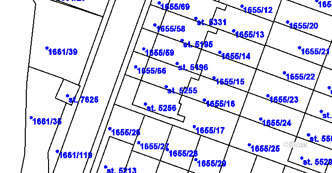 Parcela st. 5255 v KÚ Havlíčkův Brod, Katastrální mapa