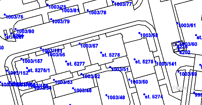 Parcela st. 5278 v KÚ Havlíčkův Brod, Katastrální mapa