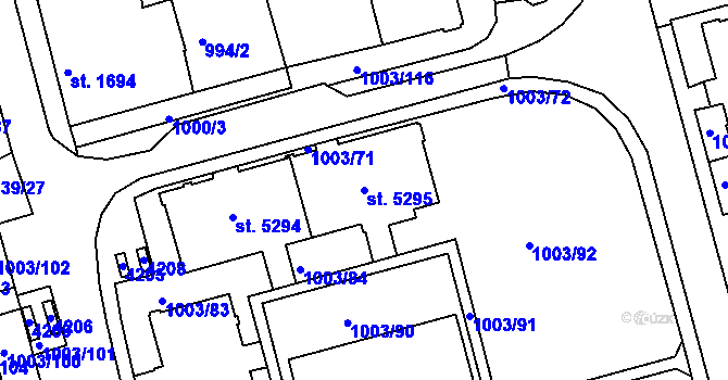 Parcela st. 5295 v KÚ Havlíčkův Brod, Katastrální mapa