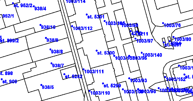 Parcela st. 5300 v KÚ Havlíčkův Brod, Katastrální mapa