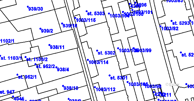 Parcela st. 5302 v KÚ Havlíčkův Brod, Katastrální mapa