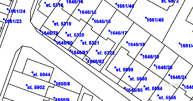 Parcela st. 5322 v KÚ Havlíčkův Brod, Katastrální mapa