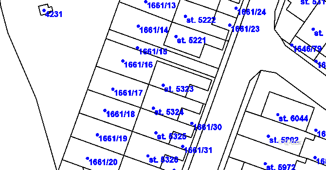 Parcela st. 5323 v KÚ Havlíčkův Brod, Katastrální mapa