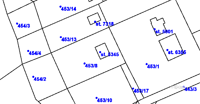 Parcela st. 5345 v KÚ Havlíčkův Brod, Katastrální mapa