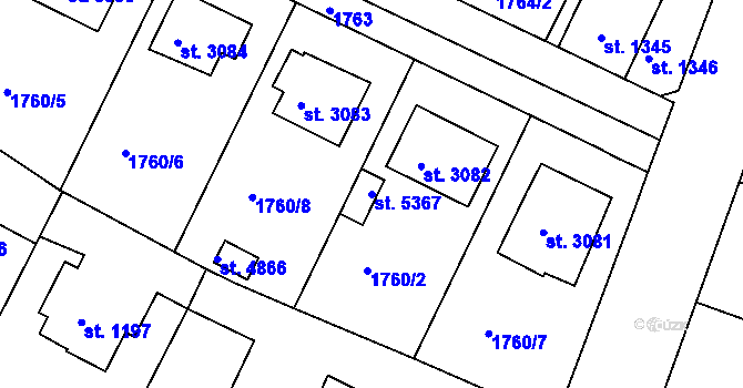 Parcela st. 5367 v KÚ Havlíčkův Brod, Katastrální mapa