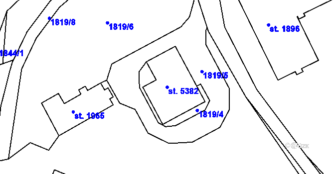 Parcela st. 5382 v KÚ Havlíčkův Brod, Katastrální mapa