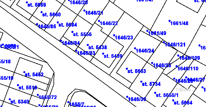 Parcela st. 5439 v KÚ Havlíčkův Brod, Katastrální mapa