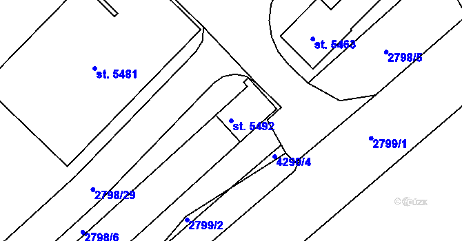 Parcela st. 5492 v KÚ Havlíčkův Brod, Katastrální mapa