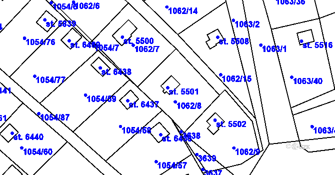 Parcela st. 5501 v KÚ Havlíčkův Brod, Katastrální mapa