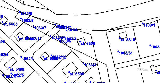 Parcela st. 5509 v KÚ Havlíčkův Brod, Katastrální mapa