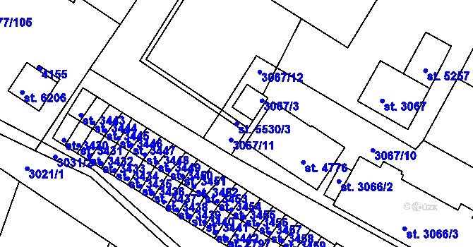 Parcela st. 5530/3 v KÚ Havlíčkův Brod, Katastrální mapa