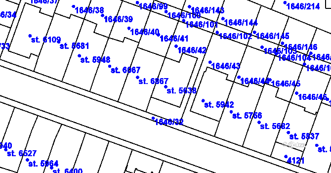 Parcela st. 5638 v KÚ Havlíčkův Brod, Katastrální mapa