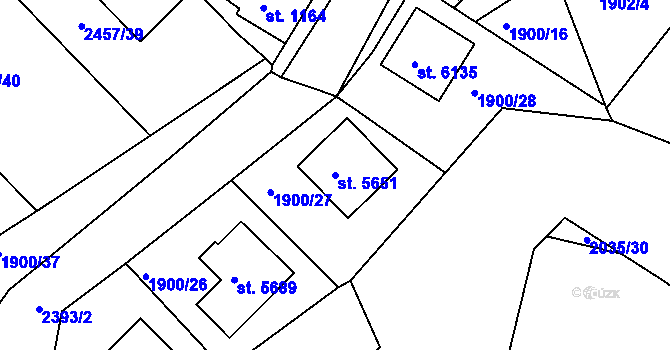 Parcela st. 5651 v KÚ Havlíčkův Brod, Katastrální mapa