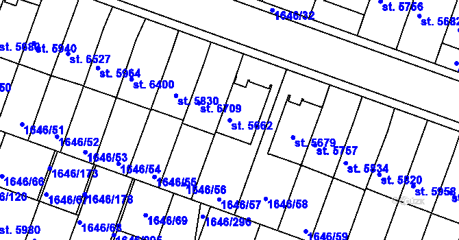 Parcela st. 5662 v KÚ Havlíčkův Brod, Katastrální mapa