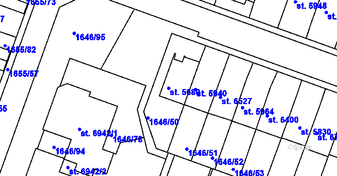 Parcela st. 5680 v KÚ Havlíčkův Brod, Katastrální mapa