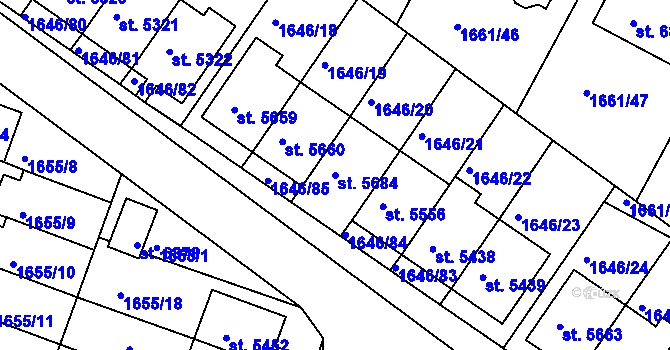 Parcela st. 5684 v KÚ Havlíčkův Brod, Katastrální mapa