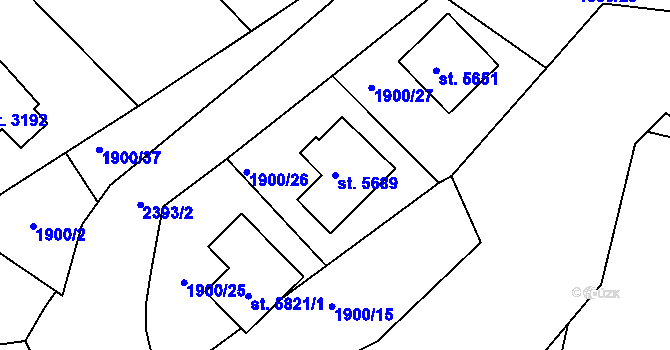 Parcela st. 5689 v KÚ Havlíčkův Brod, Katastrální mapa