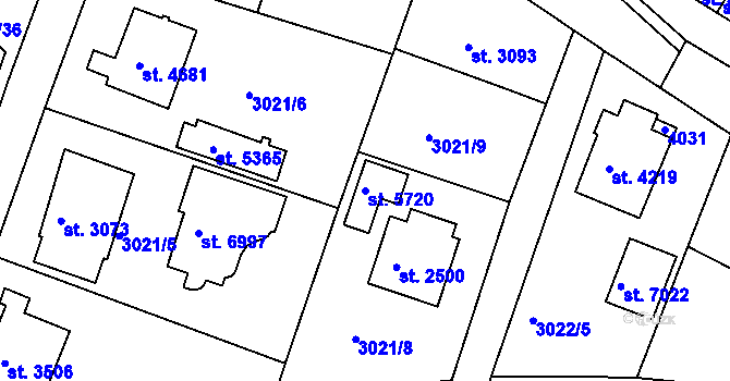 Parcela st. 5720 v KÚ Havlíčkův Brod, Katastrální mapa