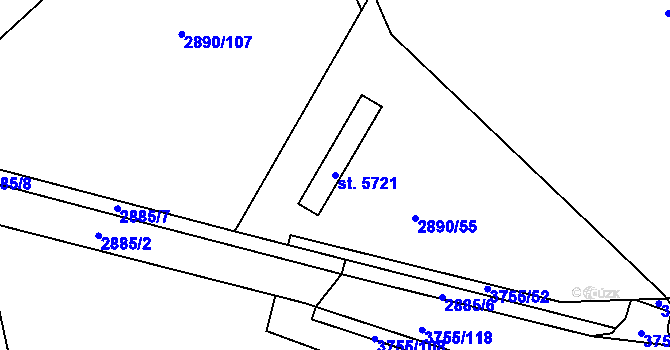 Parcela st. 5721 v KÚ Havlíčkův Brod, Katastrální mapa