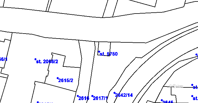 Parcela st. 5750 v KÚ Havlíčkův Brod, Katastrální mapa