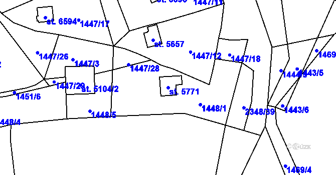 Parcela st. 5771 v KÚ Havlíčkův Brod, Katastrální mapa