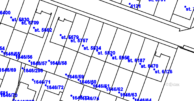 Parcela st. 5820 v KÚ Havlíčkův Brod, Katastrální mapa