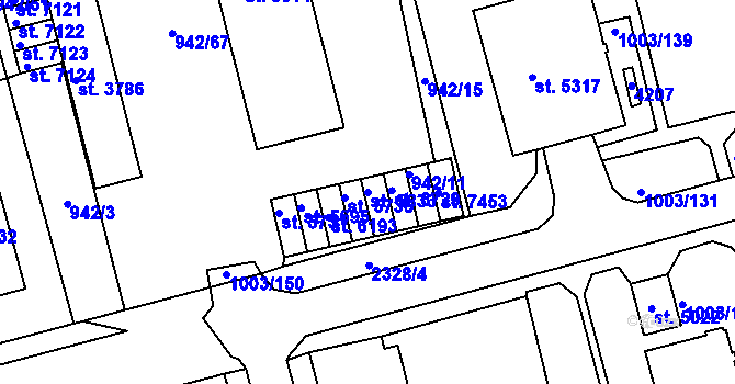 Parcela st. 5833 v KÚ Havlíčkův Brod, Katastrální mapa