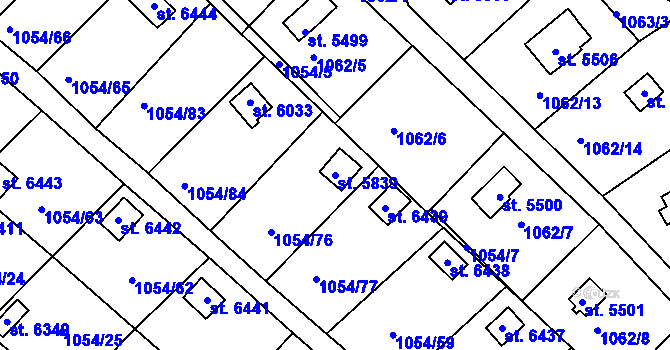 Parcela st. 5839 v KÚ Havlíčkův Brod, Katastrální mapa