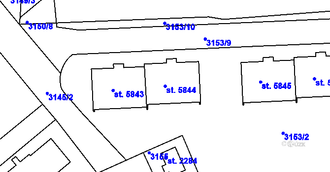Parcela st. 5844 v KÚ Havlíčkův Brod, Katastrální mapa