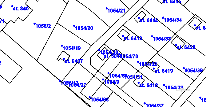 Parcela st. 5849 v KÚ Havlíčkův Brod, Katastrální mapa