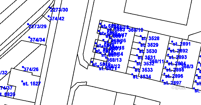 Parcela st. 5875 v KÚ Havlíčkův Brod, Katastrální mapa
