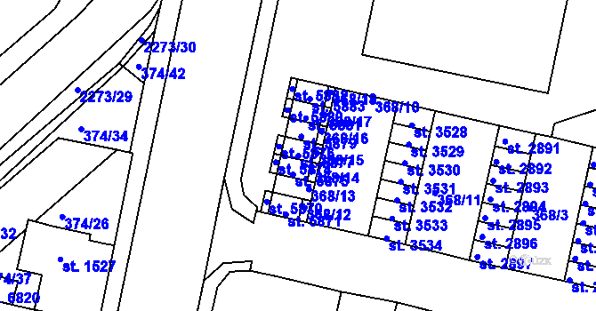 Parcela st. 5877 v KÚ Havlíčkův Brod, Katastrální mapa