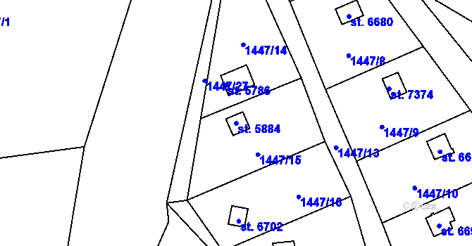 Parcela st. 5884 v KÚ Havlíčkův Brod, Katastrální mapa