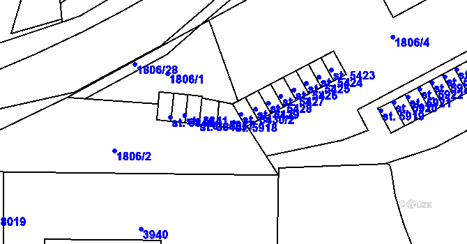 Parcela st. 5918 v KÚ Havlíčkův Brod, Katastrální mapa