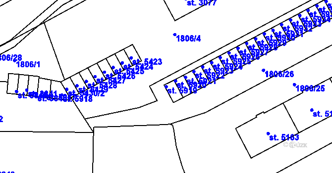 Parcela st. 5919 v KÚ Havlíčkův Brod, Katastrální mapa