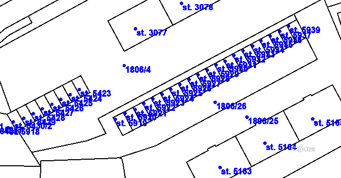 Parcela st. 5925 v KÚ Havlíčkův Brod, Katastrální mapa