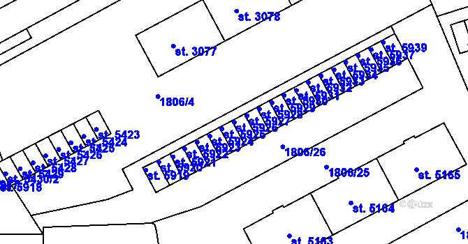 Parcela st. 5926 v KÚ Havlíčkův Brod, Katastrální mapa