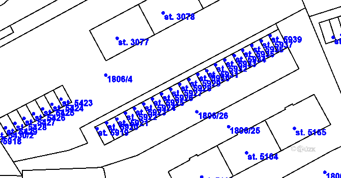 Parcela st. 5927 v KÚ Havlíčkův Brod, Katastrální mapa