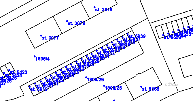 Parcela st. 5932 v KÚ Havlíčkův Brod, Katastrální mapa