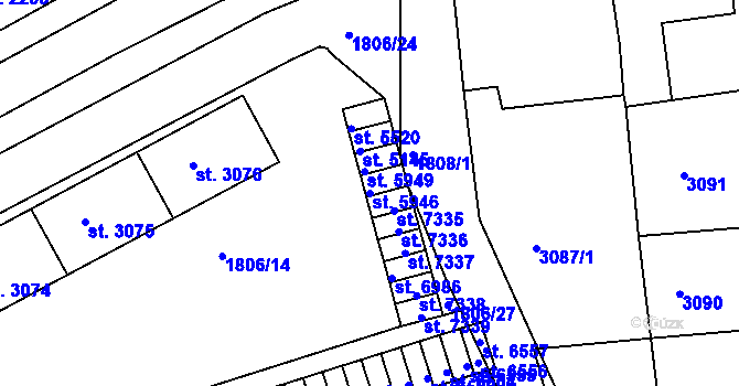 Parcela st. 5946 v KÚ Havlíčkův Brod, Katastrální mapa